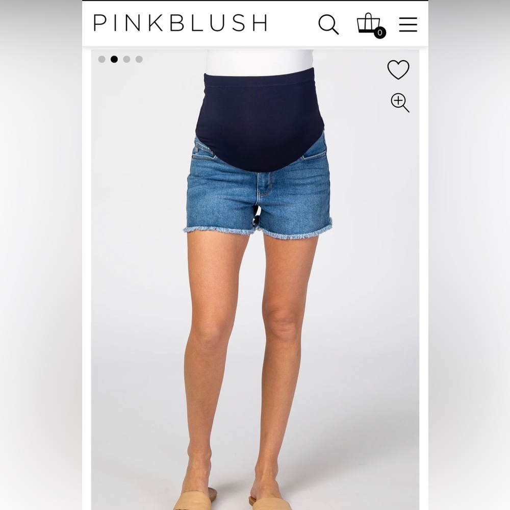NWT Blue Fringe Hem Maternity Denim Shorts